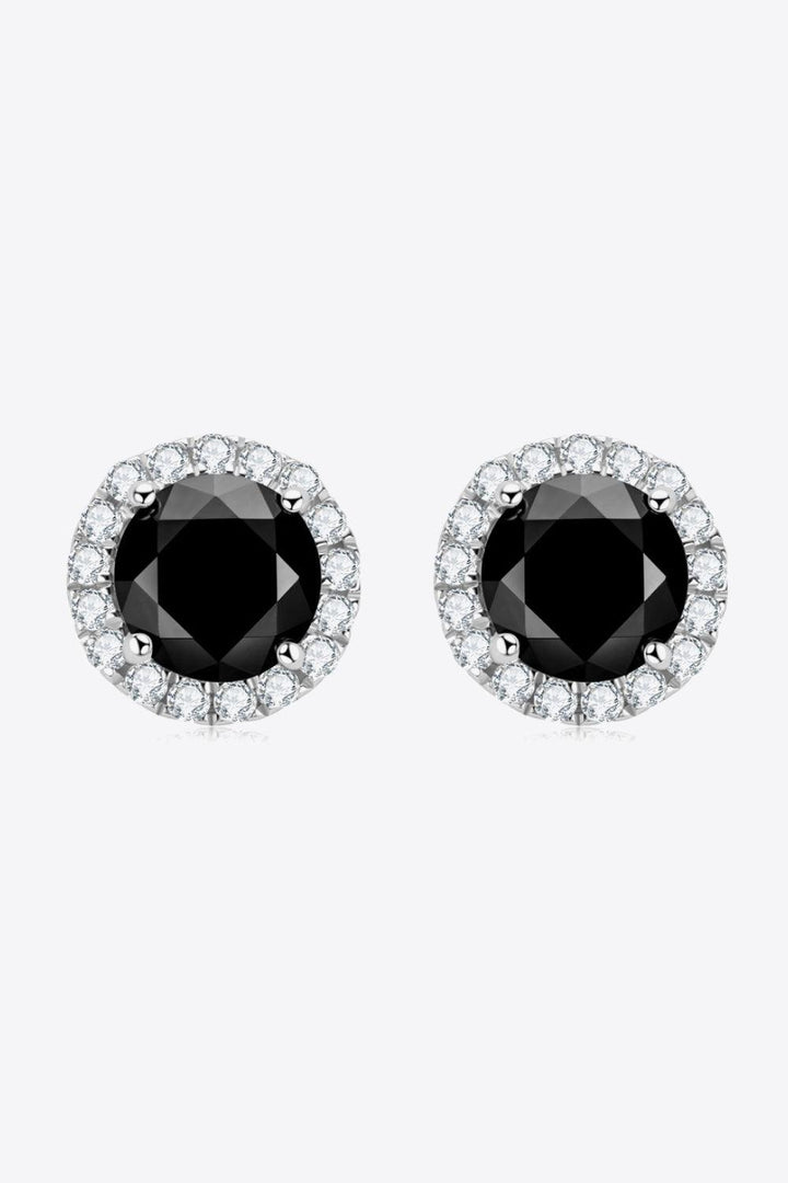 Two-Tone 4-Prong Moissanite Stud Earrings - Trendha