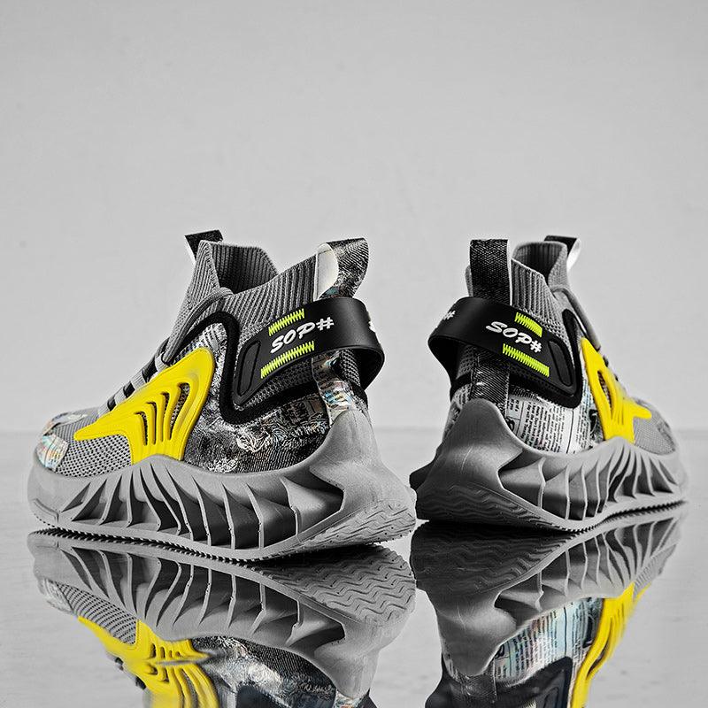 Men's Summer Breathable White Sports Running And Autumn Heightening Basketball Shoes - Trendha