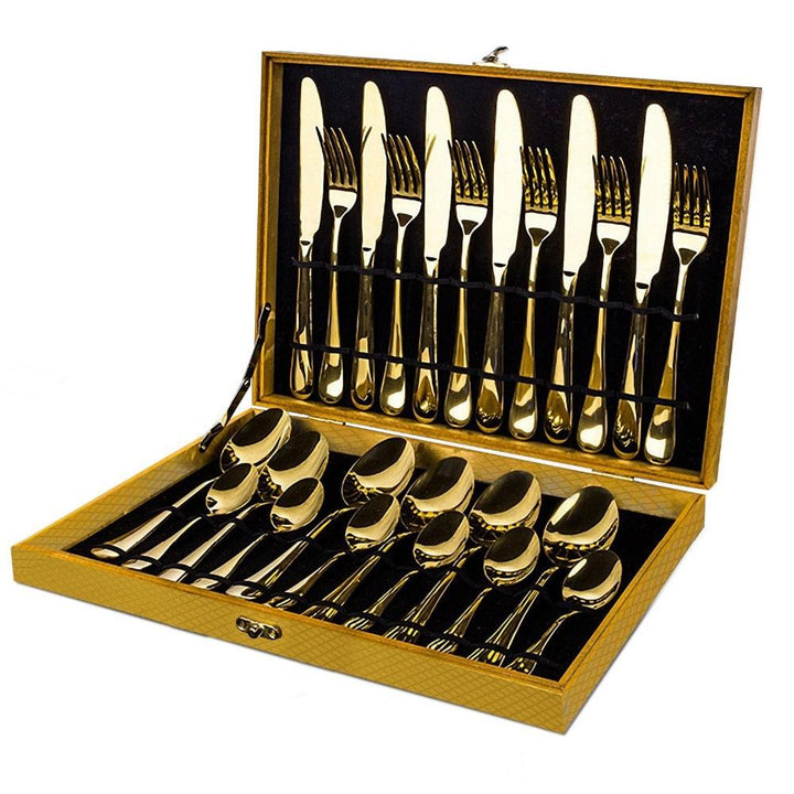 Luxury Golden Stainless Steel Cutlery Set - Trendha