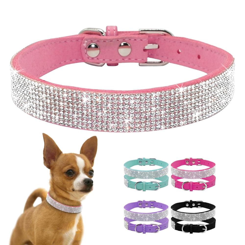 Luxury Rhinestone Leather Pets Collar - Trendha