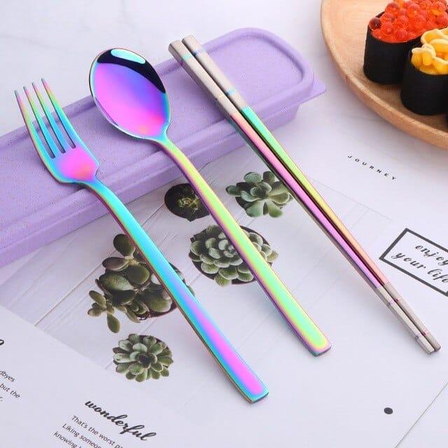 Portable Stainless Steel Chopsticks / Spoon / Fork Tableware Set with Box - Trendha