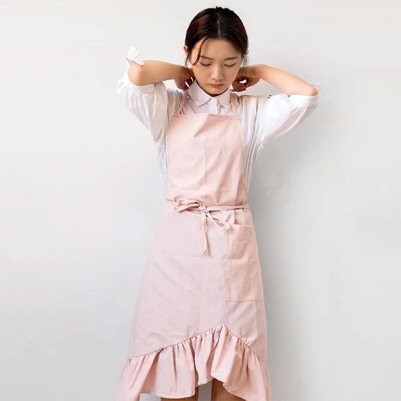 Ruffled Cotton Apron for Women - Trendha