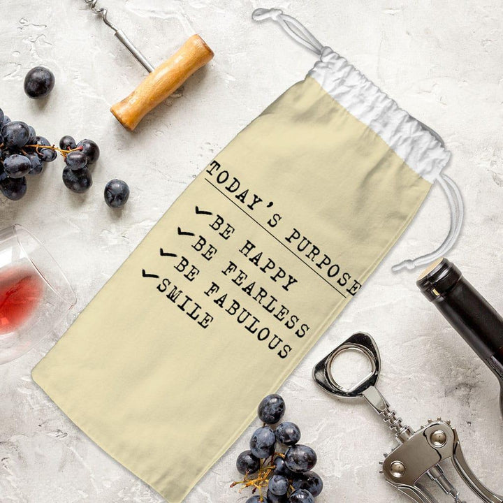 Today's Purpose Wine Tote Bag - Quote Wine Tote Bag - Graphic Wine Tote Bag - Trendha