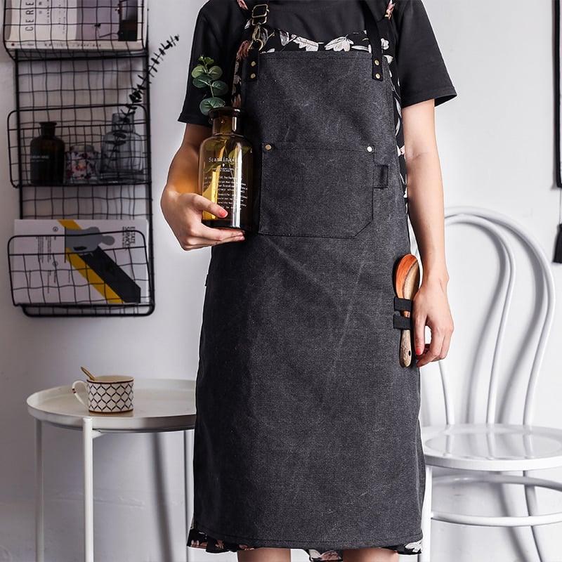 Unisex Canvas Barista Apron - Trendha