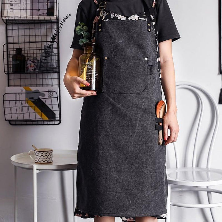 Unisex Canvas Barista Apron - Trendha