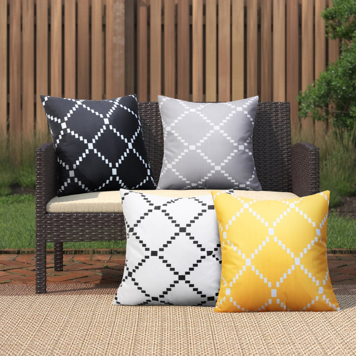 Boho Waterproof Geometric Throw Pillow Covers for Outdoor and Indoor Use