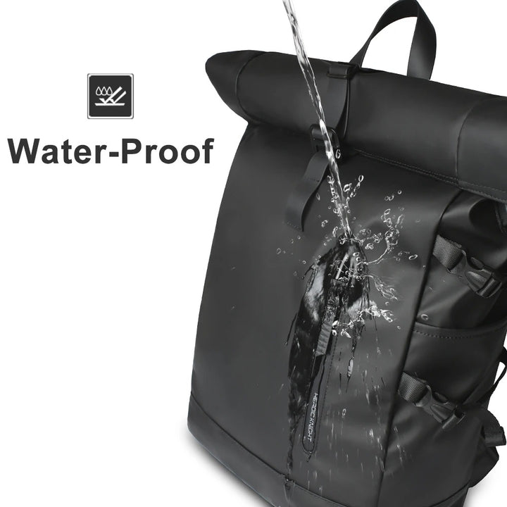 Expandable Waterproof Roll-Top Laptop Backpack