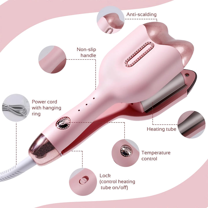 Portable Ceramic Tourmaline Cat Head Curling Iron