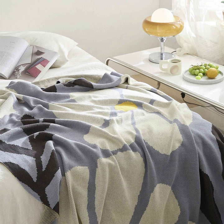 Pastoral Floral Leaves Cotton Throw Blanket