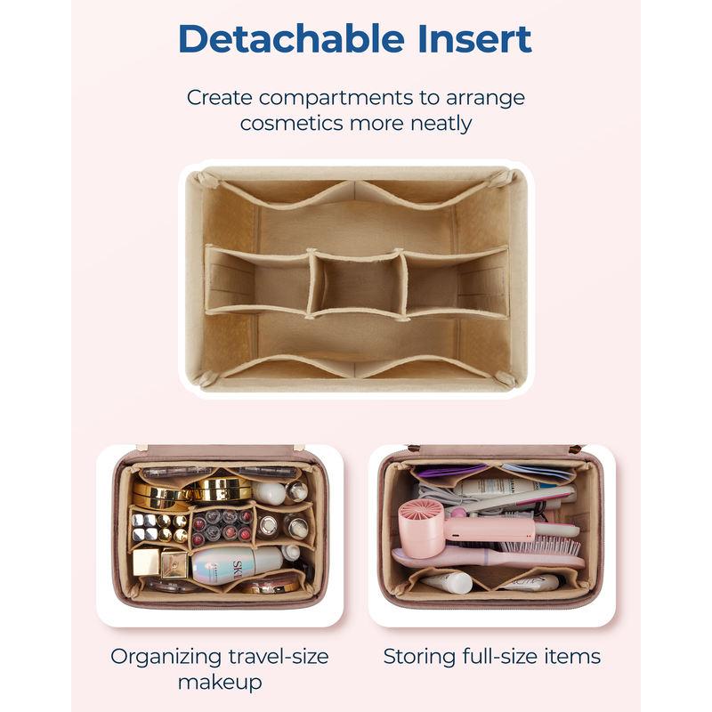 Foldable Travel Makeup Bag with Removable Insert and Ample Storage