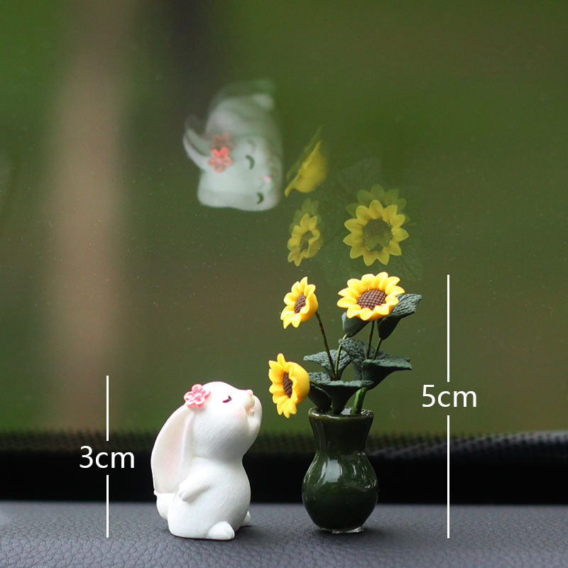 Cute Mini Little Daisy And Clay Rabbit Car Interior