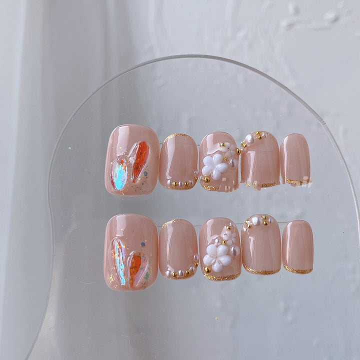 Pearl Floret Removable Nail Patch