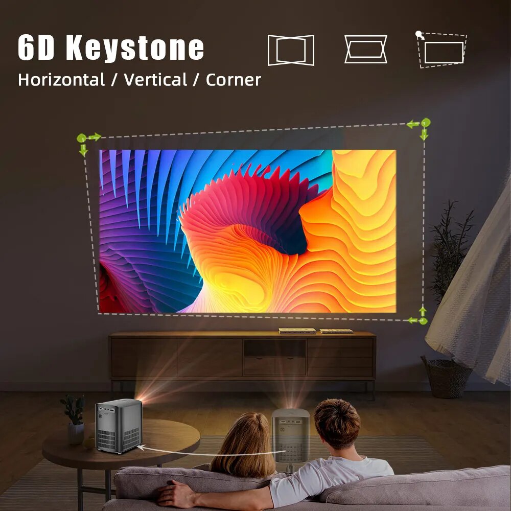 Portable Smart WiFi LED Projector - Full HD 1080P & 4K Support for Home Cinema and Gaming