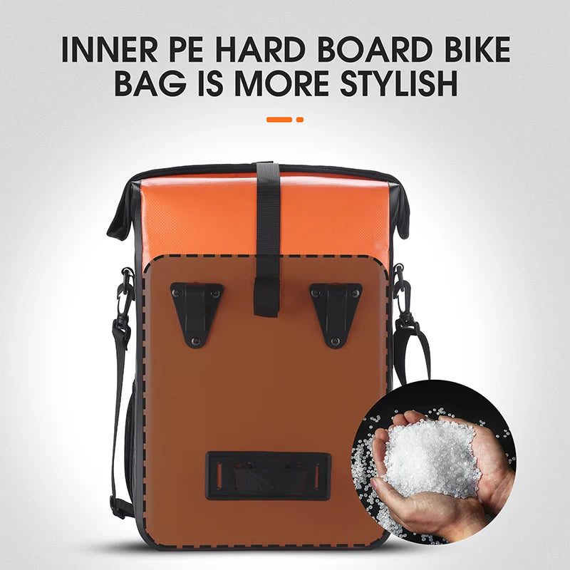 Fully Waterproof Bicycle Rack Pannier Bag with Expandable Capacity