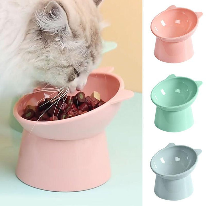 Elevated Cat & Dog Bowl with Neck Protection - High Foot Design