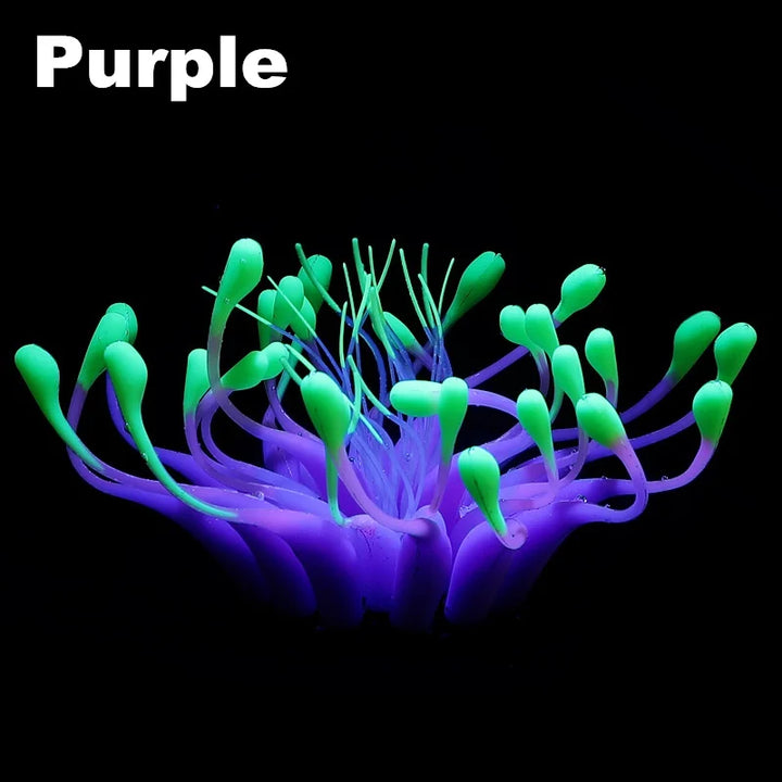 Aquarium Glowing Coral Effect Silicone Decoration