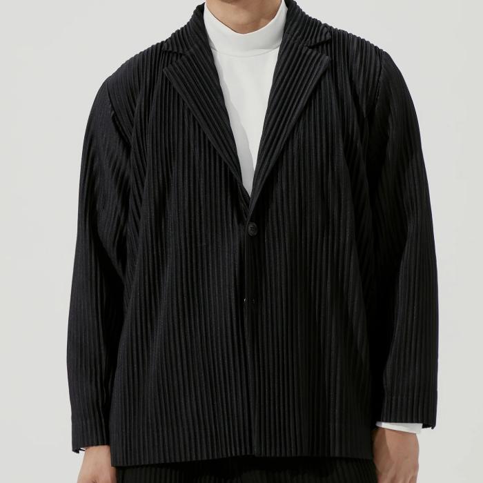 Men's Slim Fit Pleated Blazer