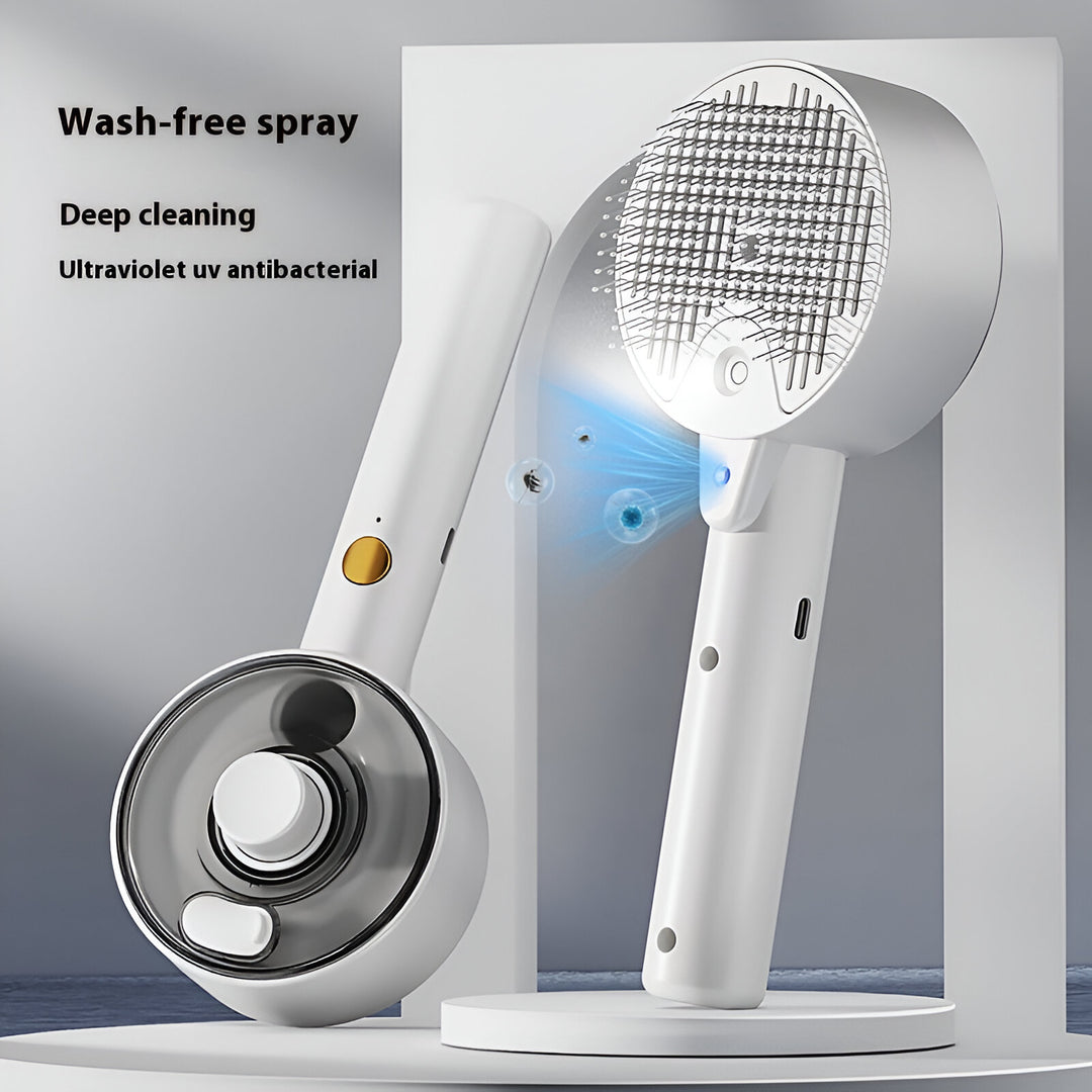 Pet Grooming Spray Comb with UV Protection & One-Click Hair Removal