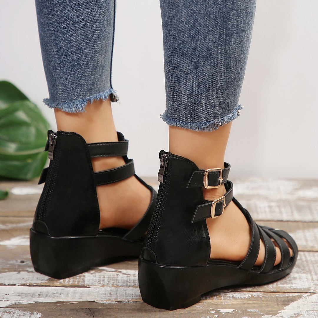 Fashion Cross Tied Gladiator Wedge Sandals