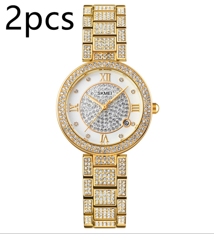 Gypsophila Diamond Watch Shiny Rose Gold Quartz Watch