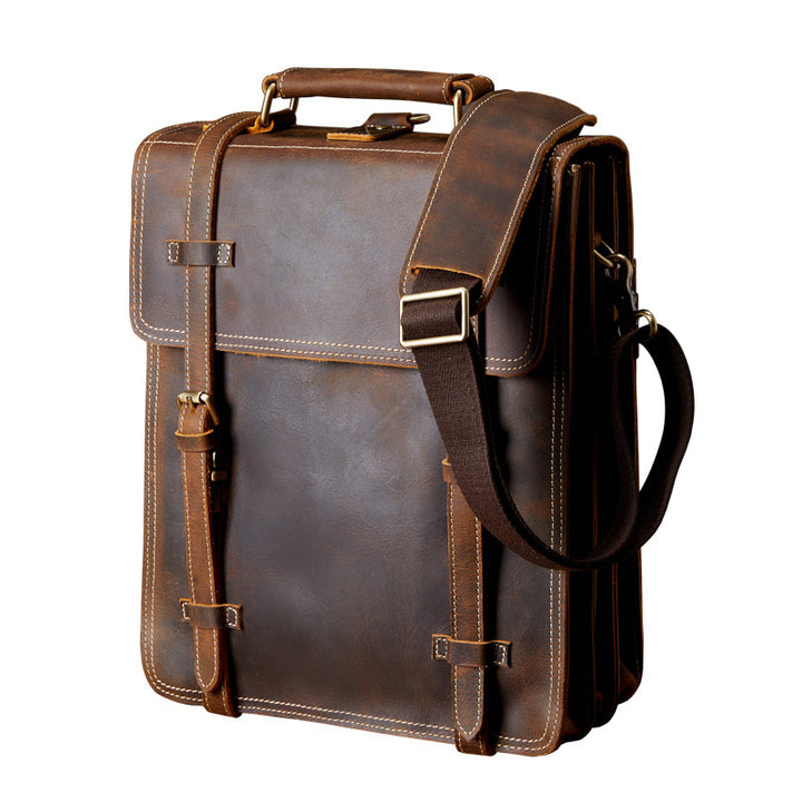 First Layer Cowhide Backpack Casual Genuine Leather