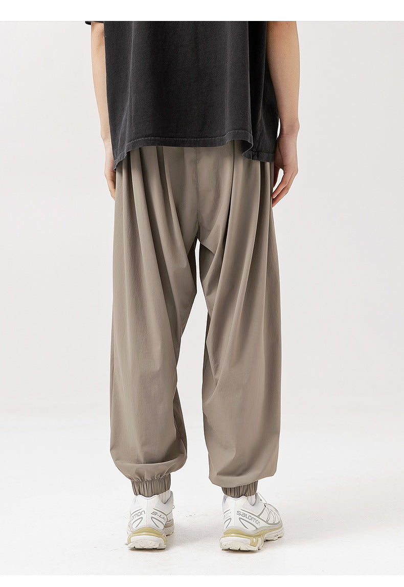 Trendy Ice-feeling Draping Effect Laced Pants