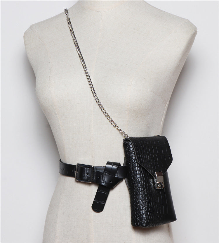 New Fashion All-match Pattern PU Leather Belt Bag