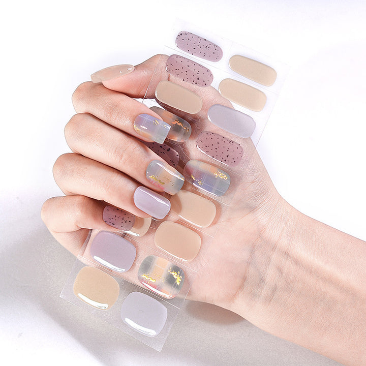 Internet Celebrity Semi-baked Gel Nail Sticker Waterproof And Durable 3d Paper Patch