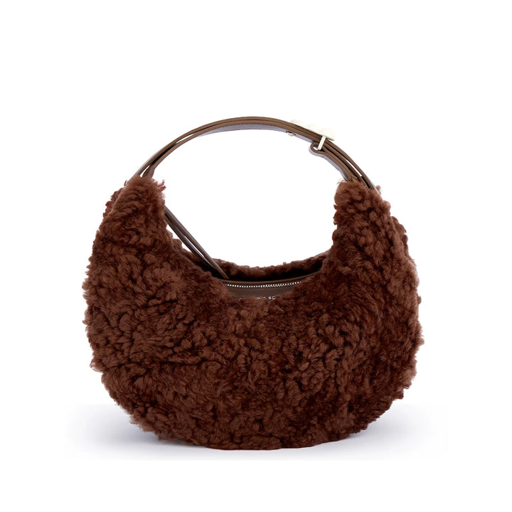 Half Moon Fluffy Wool Winter Handbag