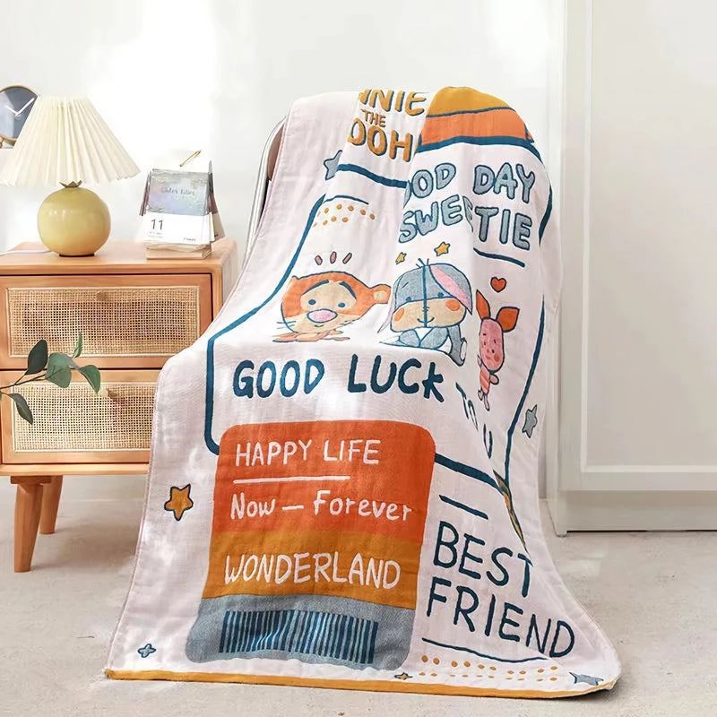 Quick-Dry Cartoon Bath Towel - Five-Layer Gauze Cotton