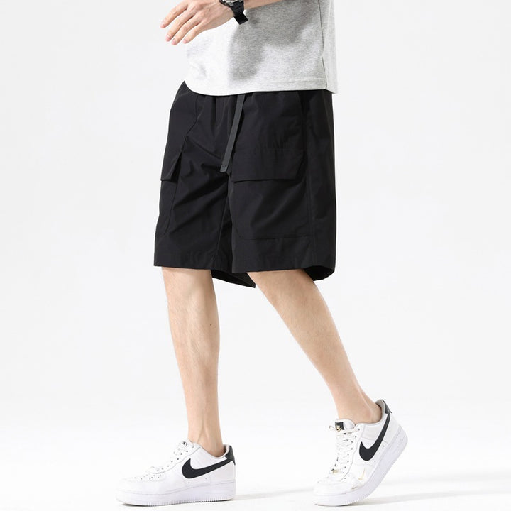 Men's Design Sense Niche Pocket Wide-leg Pants Straight Loose Casual Pants Cropped Pants Shorts