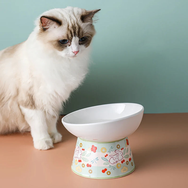 Hand-Painted Ceramic Cat Bowl