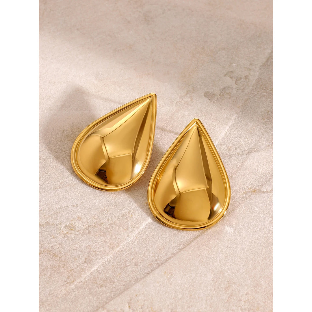 Stainless Steel Rounded Triangle Stud Earrings