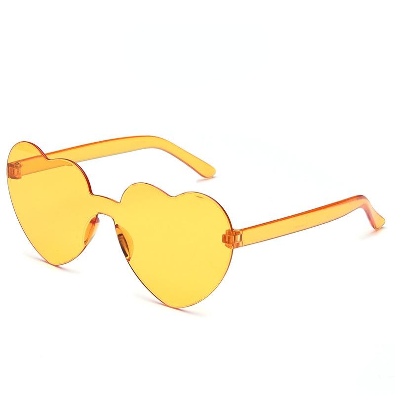 Heart-Shaped Rimless Polarized Sunglasses for Girls