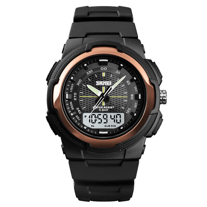 Men's Electronic Double Display Rubber Watch