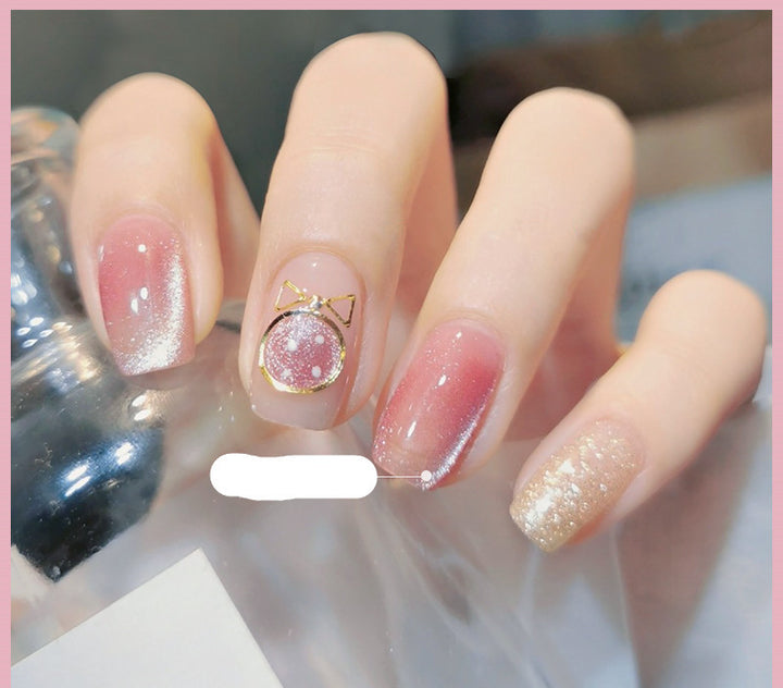 Milk Tea Crystal Stone Cat Eye Nail Polish