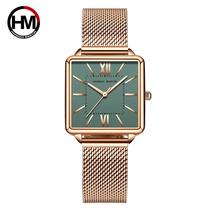 Square student quartz ladies watch