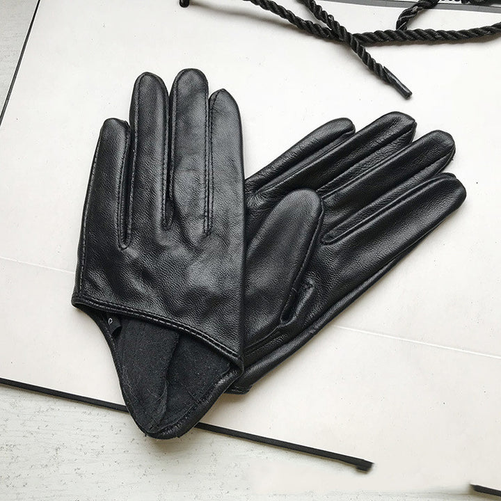 Short Leather Gloves Half Palm Sheep Models Special Wholesale Star Fashion Pure Leather