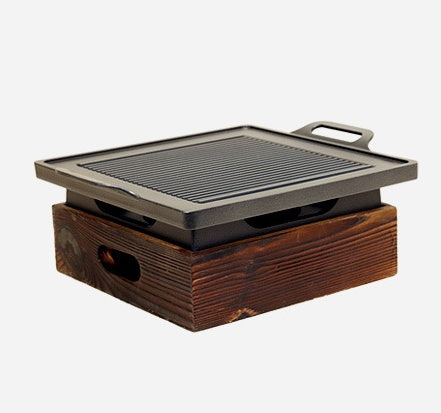 Wooden Seat Korean Style Grill Pan Grill Household Smokeless