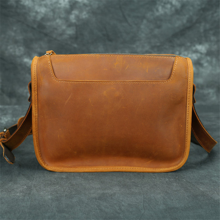 Crazy Horse Leather Casual Simple Shoulder Bag Leather Messenger Bag