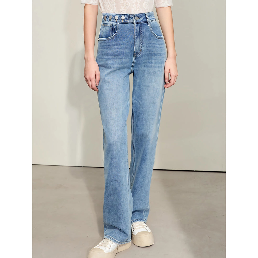 Minimalist Women's Retro Straight Denim Pants