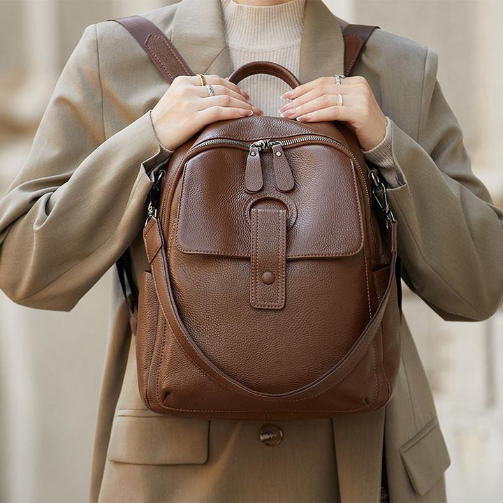 Elegant Genuine Leather Women's Backpack