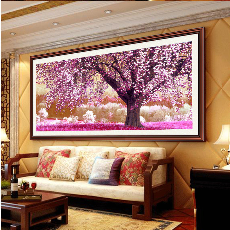 Cross Living Room Forest Landscape Painting Flowers Blooming Rich Trees Place Of First Love