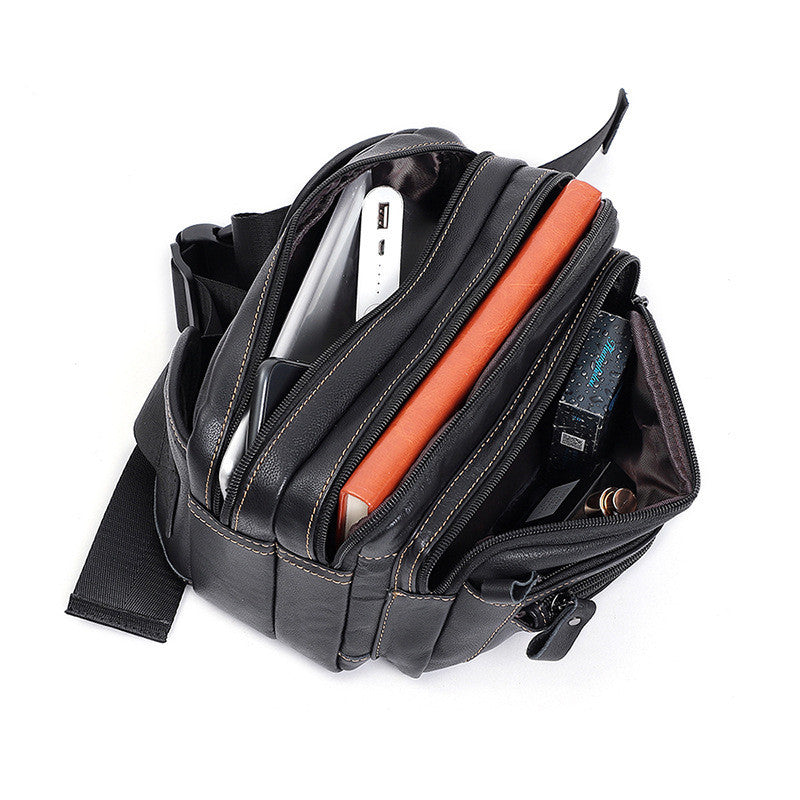 Multifunction Sports Outdoor Leather Men's Waist Bag