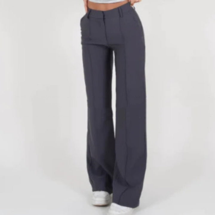 Women's Casual Pants Design Sense Stitching Straight-leg Pants