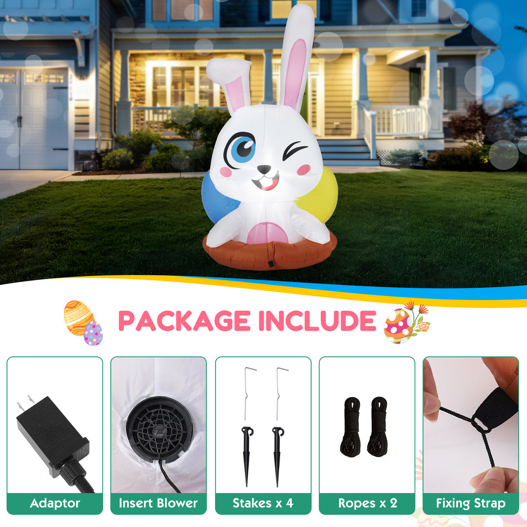 Luminous LED Cartoon Easter Inflatable Rabbit