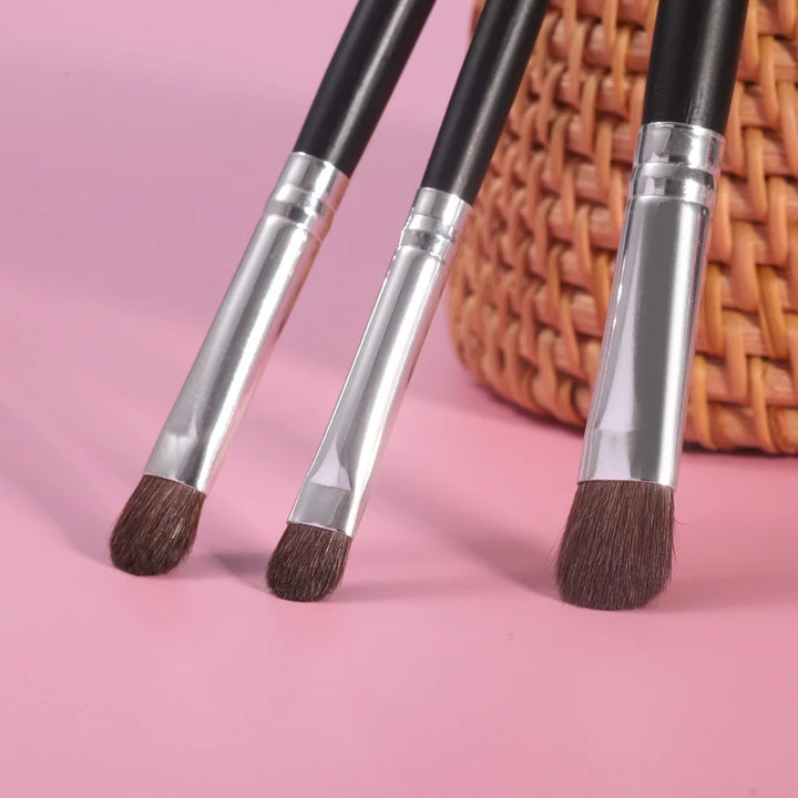 3-Piece Horse Hair Eye Makeup Brush Set