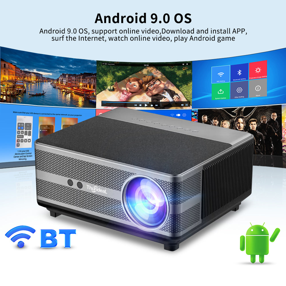 Full HD 1080P WiFi LED Projector with 2K 4K Support