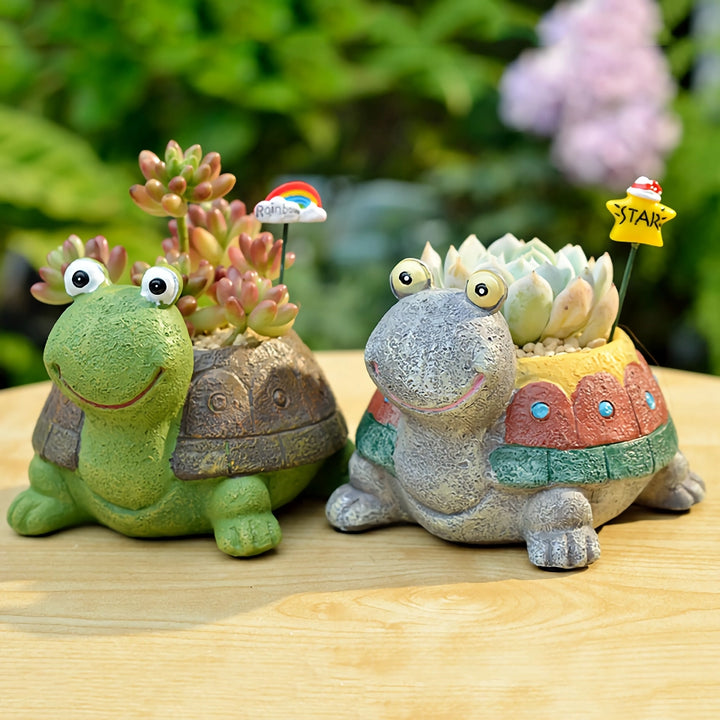 Cute Cartoon Turtle Planter for Succulents and Cactus