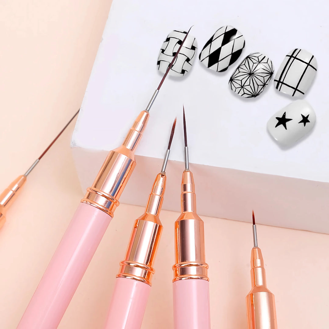 Professional Nail Art Liner Brush Set – 5 Piece Precision Acrylic French Nail Brushes